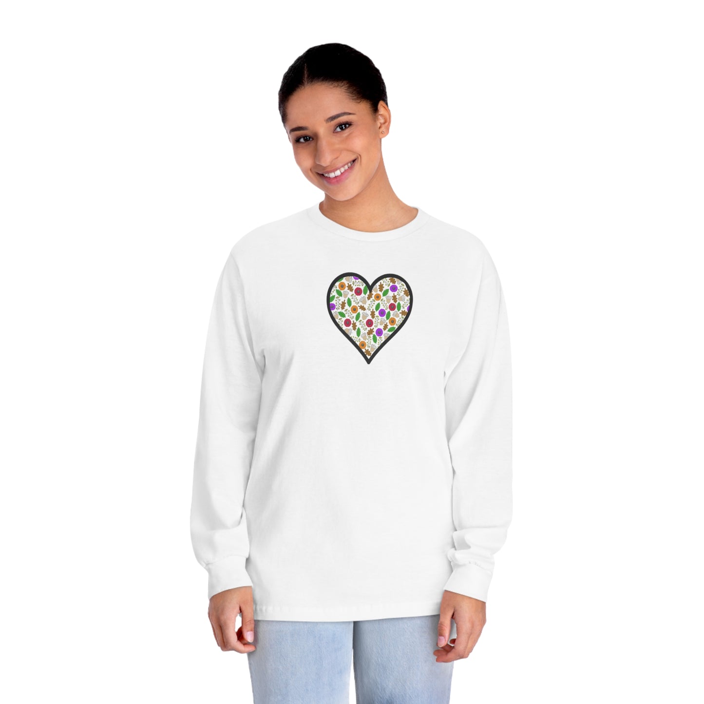 Tee Long sleeve Fall Motif Heart